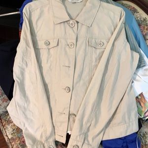 Khaki color cotton-linen blend